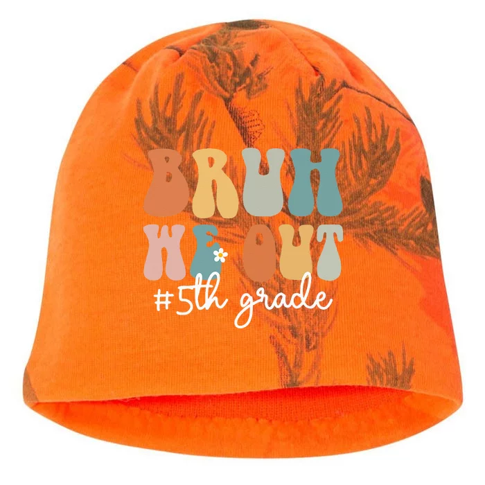 Groovy Bruh We Out 5th Grade Funny Teacher Kati - Camo Knit Beanie