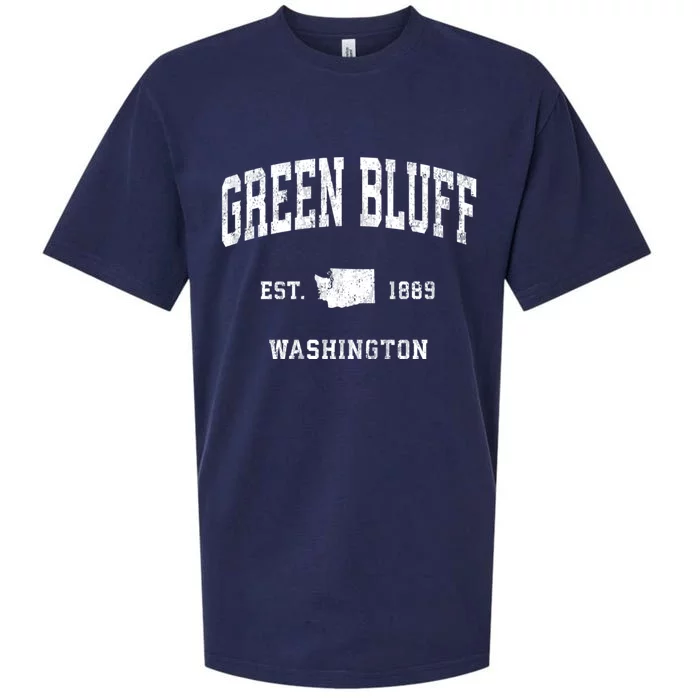 Green Bluff Washington Wa Vintage Athletic Sports Sueded Cloud Jersey T-Shirt