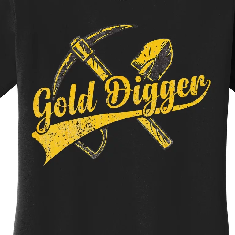 Golden Batch with Crossing Pick and Shovel for Gold Digger Women's T-Shirt