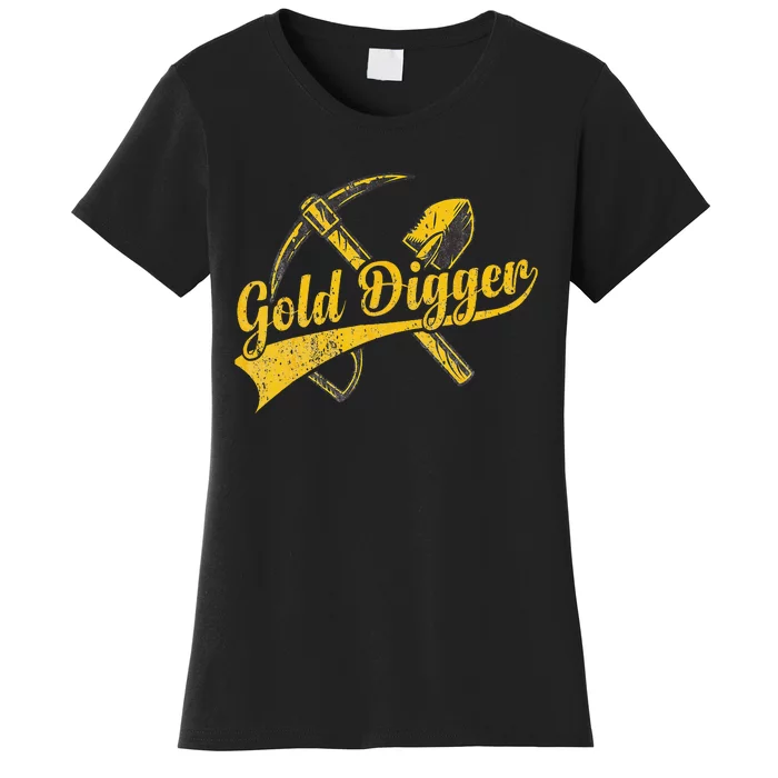 Golden Batch with Crossing Pick and Shovel for Gold Digger Women's T-Shirt