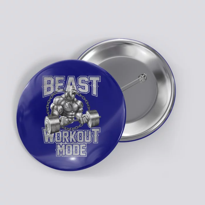 Gorilla Beast Workout Mode Motivation Bodybuilding Gym Cute Gift Button