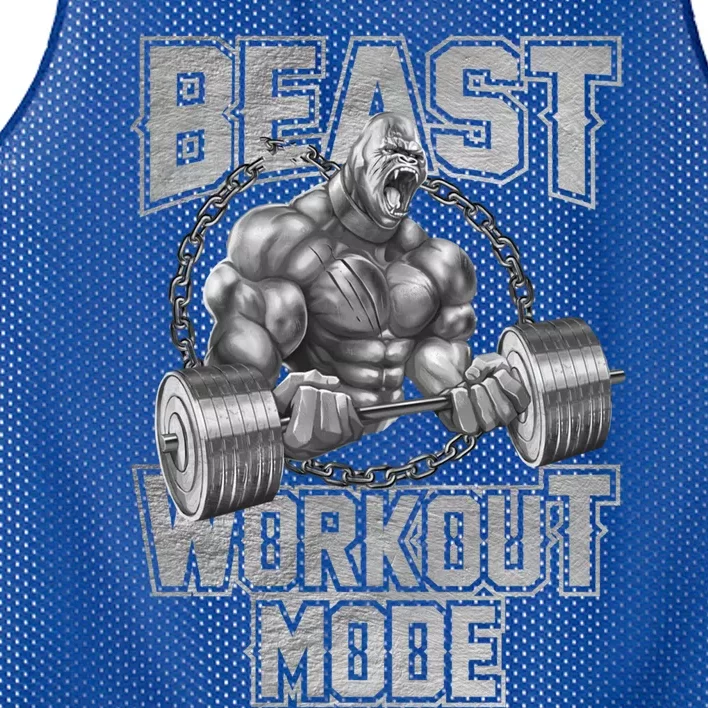 Gorilla Beast Workout Mode Motivation Bodybuilding Gym Cute Gift Mesh Reversible Basketball Jersey Tank