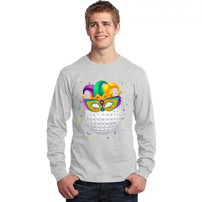 Golf Ball With Jester Hat Mardi Gras Fat Tuesday Parade Tall Long Sleeve T-Shirt