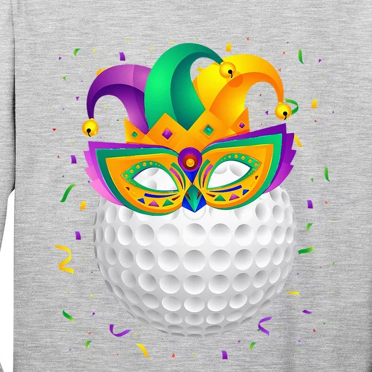 Golf Ball With Jester Hat Mardi Gras Fat Tuesday Parade Tall Long Sleeve T-Shirt