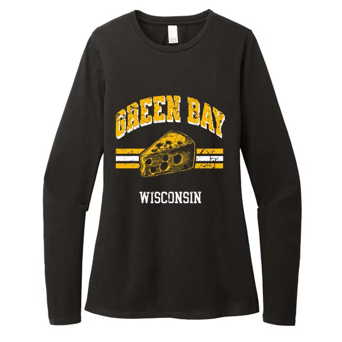 Green Bay Wisconsin Cheesehead Retro Pride Vintage Cheese Womens CVC Long Sleeve Shirt