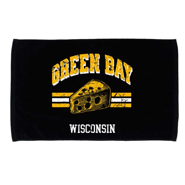 Green Bay Wisconsin Cheesehead Retro Pride Vintage Cheese Microfiber Hand Towel