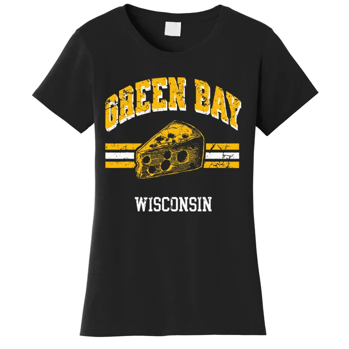 Green Bay Wisconsin Cheesehead Retro Pride Vintage Cheese Women's T-Shirt