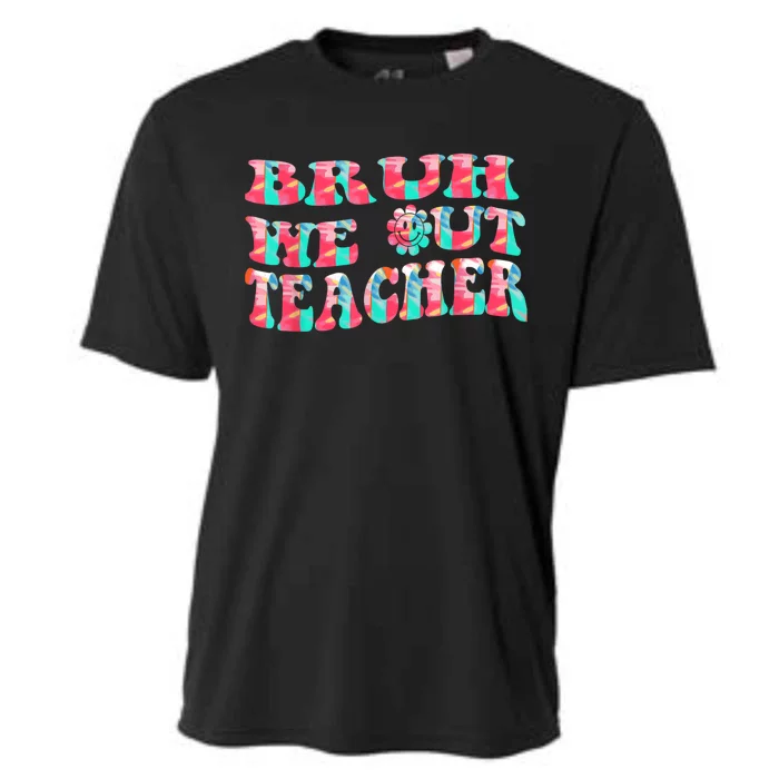 Groovy Bruh We Out Teachers Last Day Of School Men Women Cooling Performance Crew T-Shirt