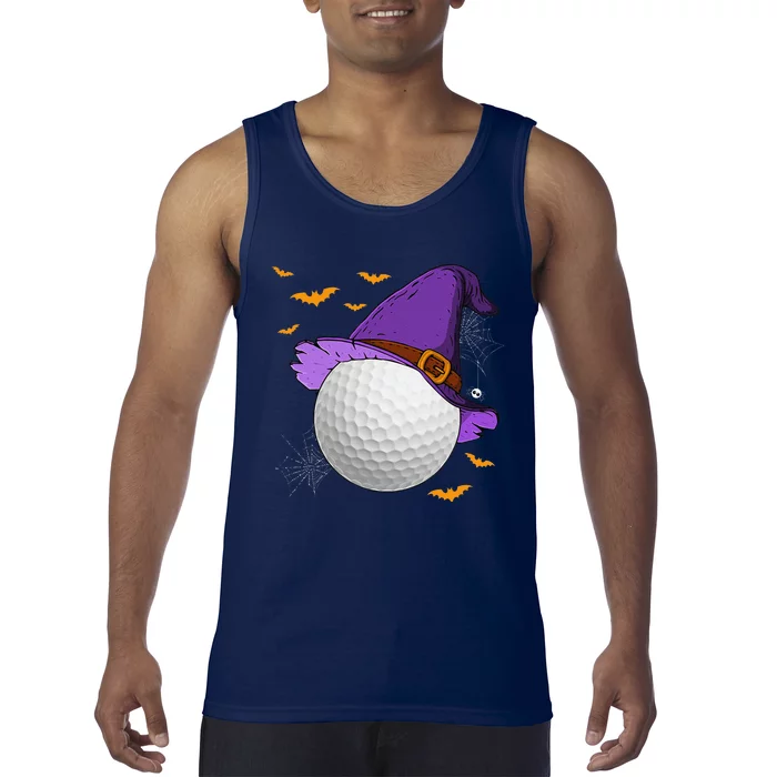 Golf Ball Witch Hat Pumpkin Spooky Halloween Costume Tank Top