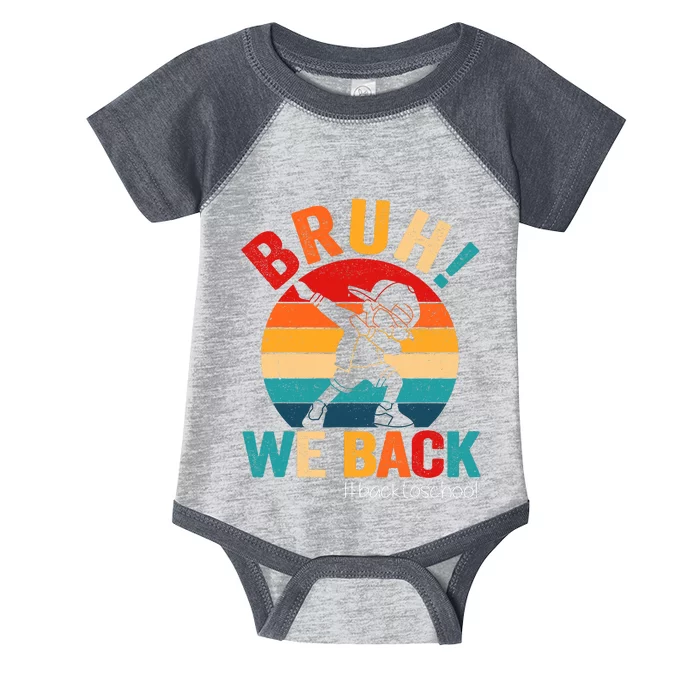 Groovy Bruh We Back Teachers Funny Back To School Infant Baby Jersey Bodysuit