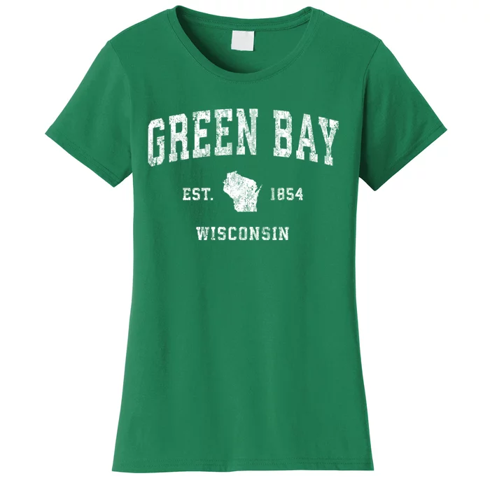 Green Bay Wisconsin Wi Vintage Athletic Sports Design Established Women's T-Shirt