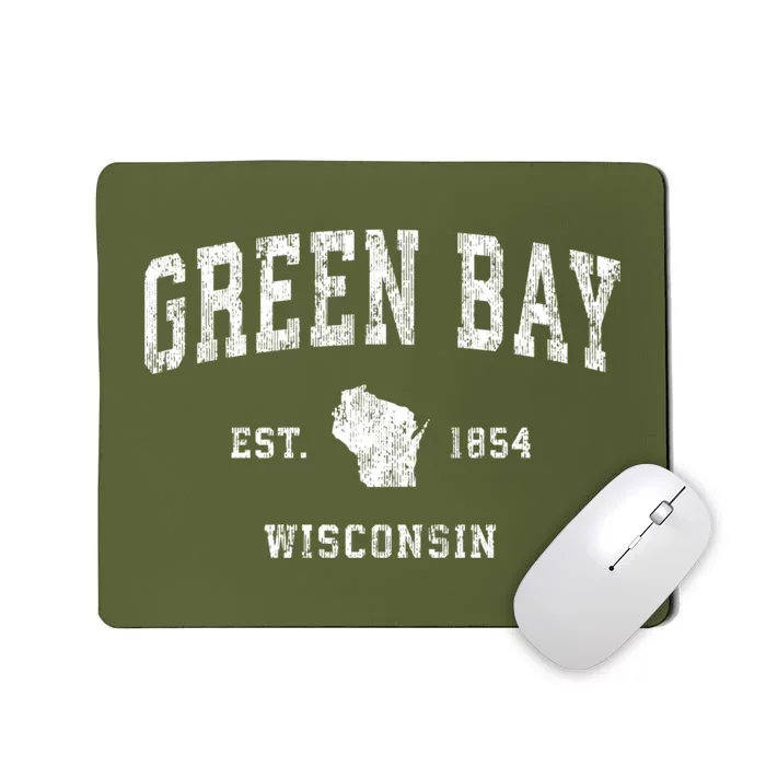 Green Bay Wisconsin Wi Vintage Athletic Sports Design Established Mousepad