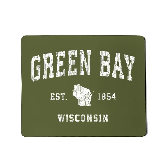 Green Bay Wisconsin Wi Vintage Athletic Sports Design Established Mousepad