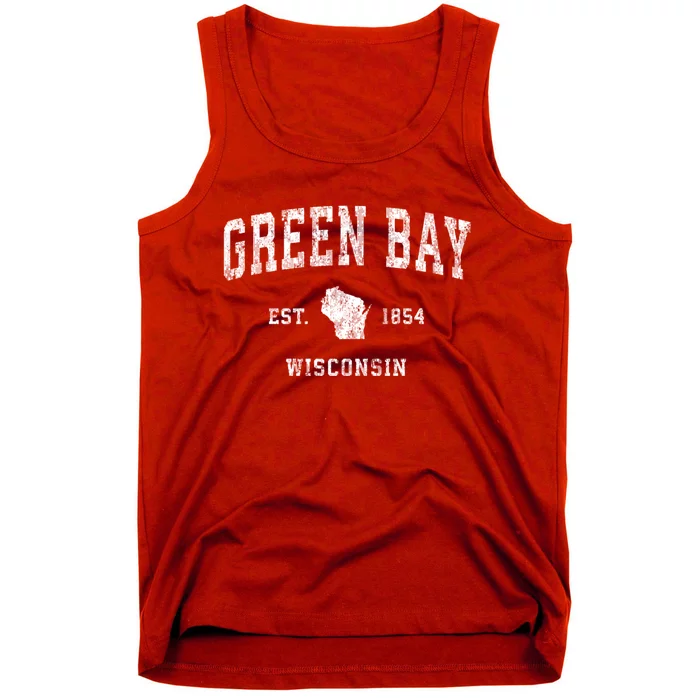 Green Bay Wisconsin Wi Vintage Athletic Sports Design Established Tank Top