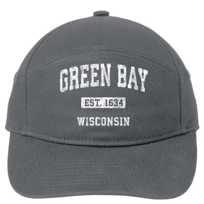 Green Bay Wisconsin Wi Vintage Athletic Sports Design 7-Panel Snapback Hat