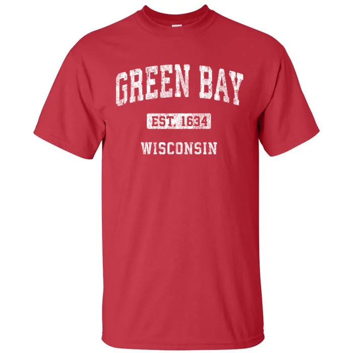 Green Bay Wisconsin Wi Vintage Athletic Sports Design Tall T-Shirt