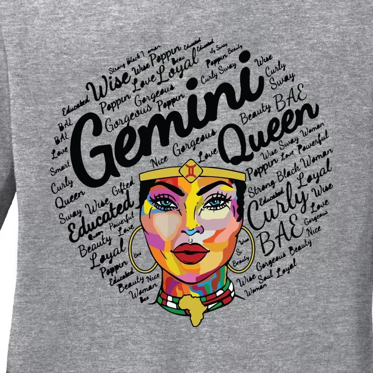 Gemini Black Women Born In May June Gemini Queen Ladies Long Sleeve Shirt