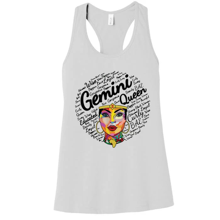 Gemini Black Women Born In May June Gemini Queen Women's Racerback Tank