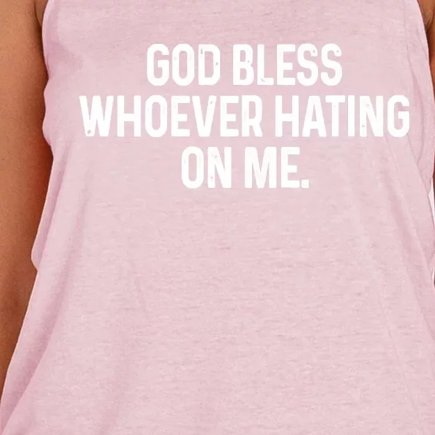 God Bless Whoever Hating On Me Women's Knotted Racerback Tank