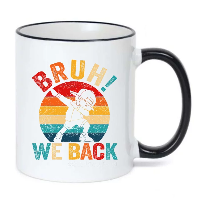 Groovy Bruh We Back Teachers Funny Back To School Black Color Changing Mug