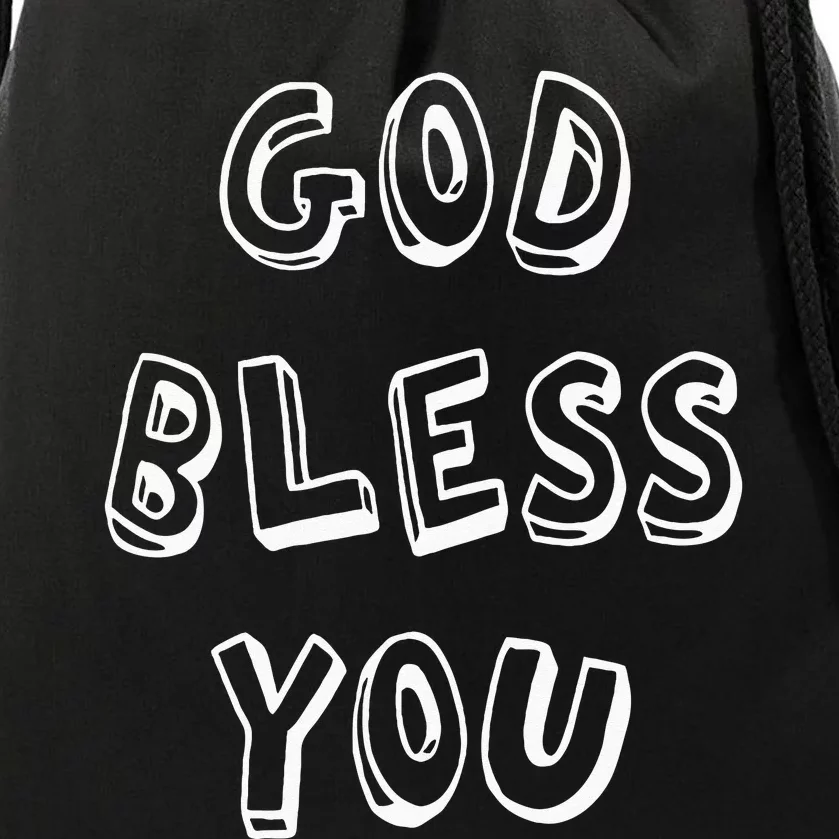 God Bless You Good Positive Vibe Design Drawstring Bag