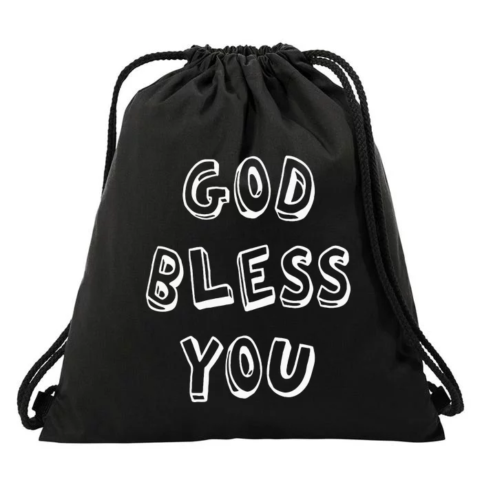 God Bless You Good Positive Vibe Design Drawstring Bag