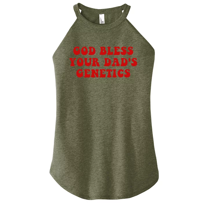 God Bless Your DadS Genetics Women’s Perfect Tri Rocker Tank