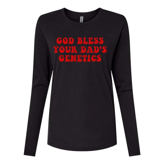 God Bless Your DadS Genetics Womens Cotton Relaxed Long Sleeve T-Shirt