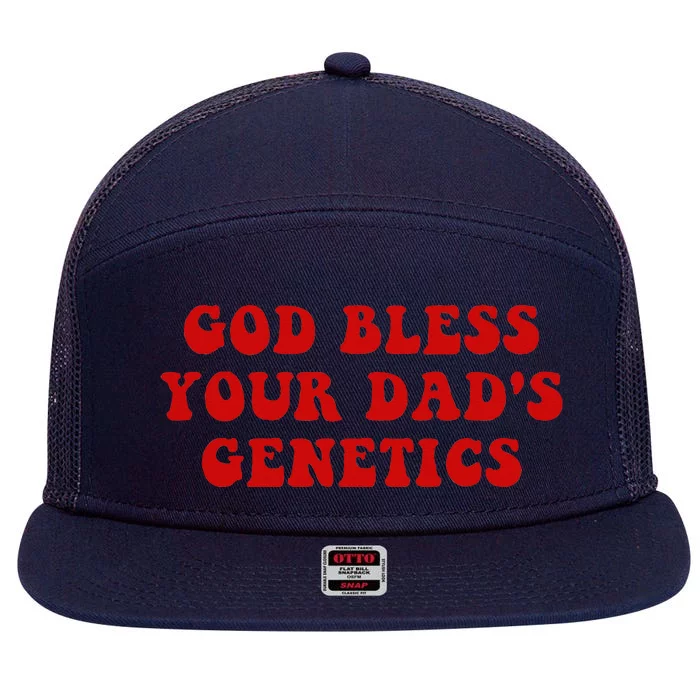 God Bless Your DadS Genetics 7 Panel Mesh Trucker Snapback Hat