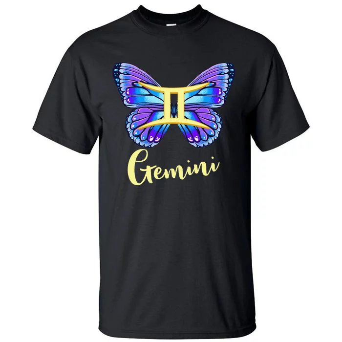 Gemini Butterfly Zodiac Sign of Butterfly Wings for Wo Tall T-Shirt