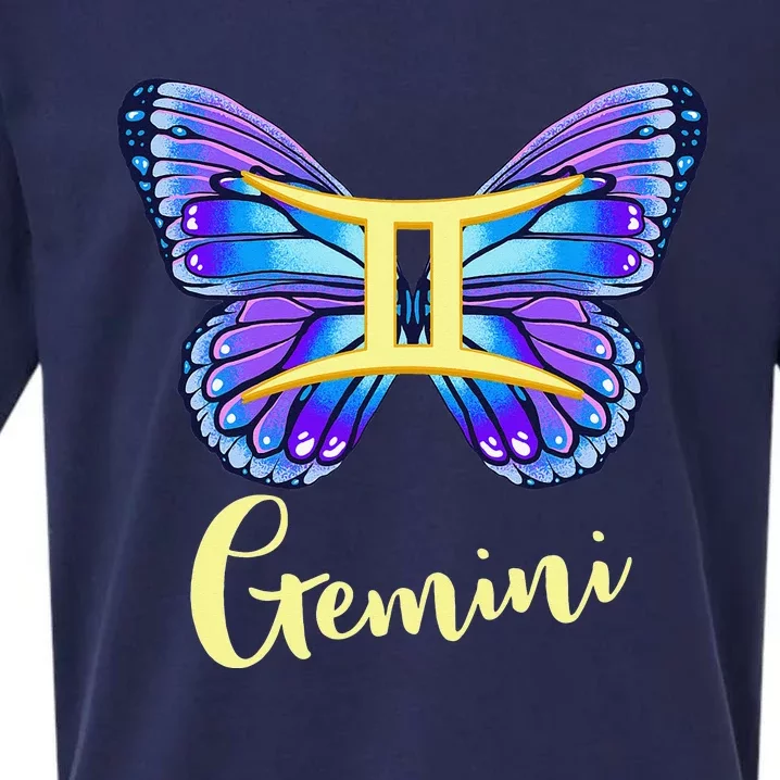 Gemini Butterfly Zodiac Sign of Butterfly Wings for Wo Sueded Cloud Jersey T-Shirt