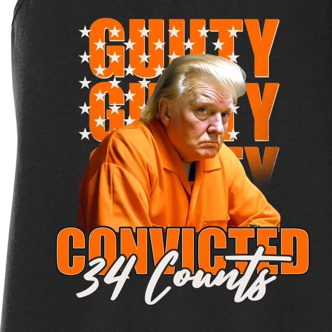 Guilty Convicted 34 Counts Trump Women's Racerback Tank