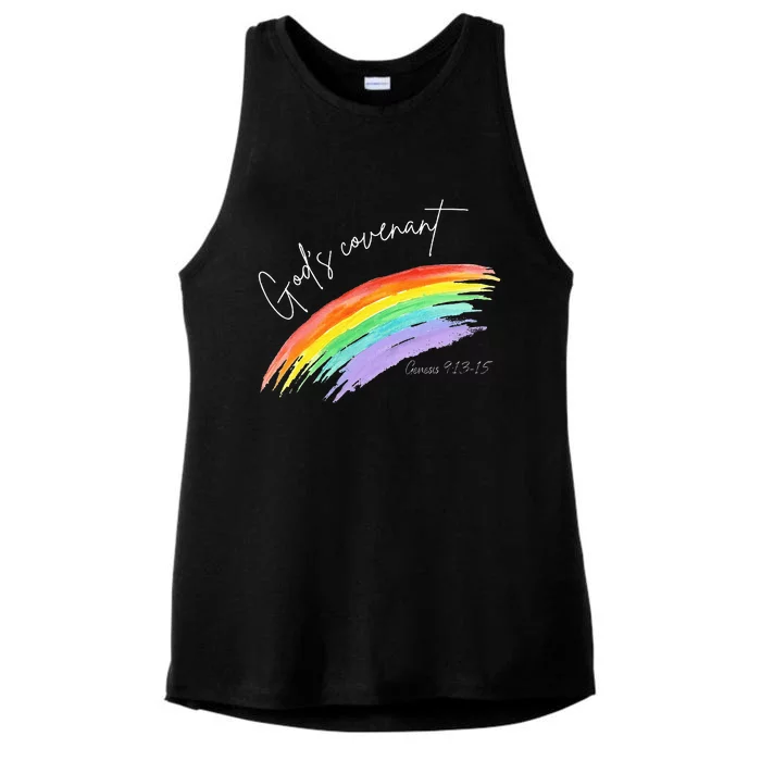 Gods Covenant 91315 Rainbow Gods Believers Ladies Tri-Blend Wicking Tank