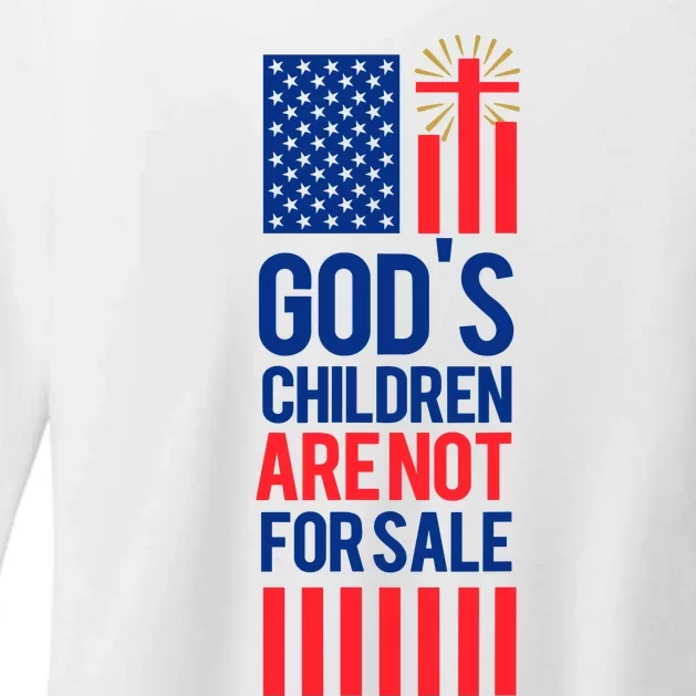 Gods Children Are Not For Sale Funny Political Womens CVC Long Sleeve Shirt