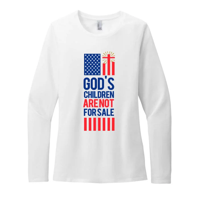 Gods Children Are Not For Sale Funny Political Womens CVC Long Sleeve Shirt