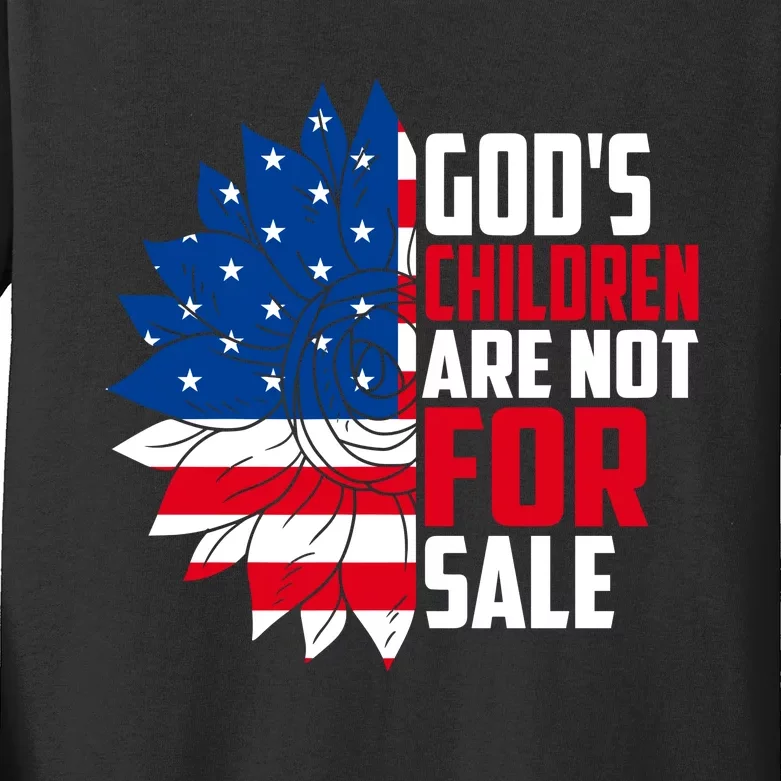 Gods Children Are Not For Sale Funny Political Kids Long Sleeve Shirt