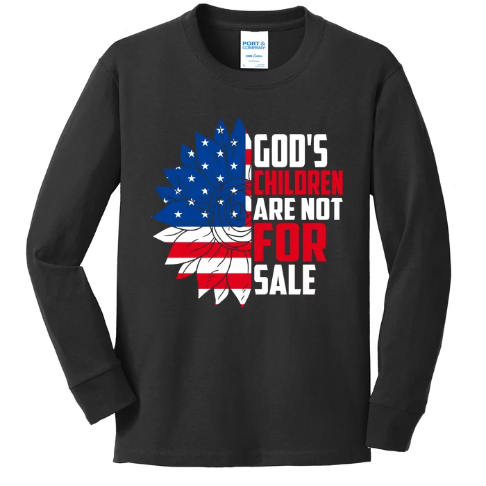 Gods Children Are Not For Sale Funny Political Kids Long Sleeve Shirt