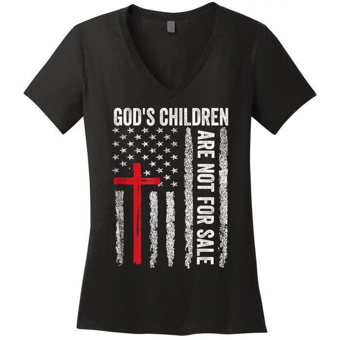 Gods Children Are Not For Sale Vintage Gods Children Quote Women's V-Neck T-Shirt