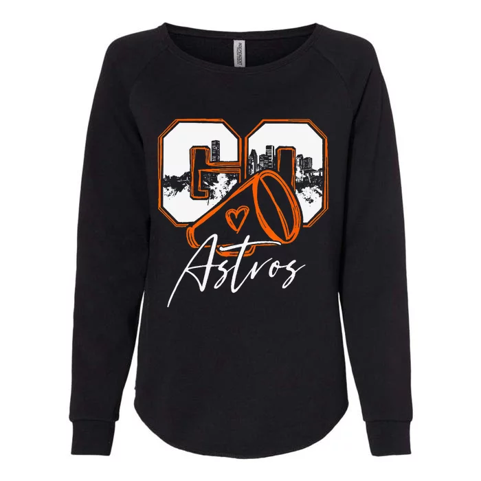 Go Cheer A.S.T.R.O.S Sports Go Cheer Sports Girl Friend Womens California Wash Sweatshirt