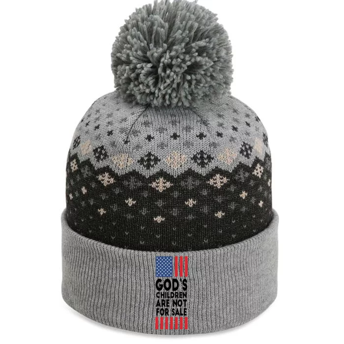 Gods Children Are Not For Sale Funny Political The Baniff Cuffed Pom Beanie