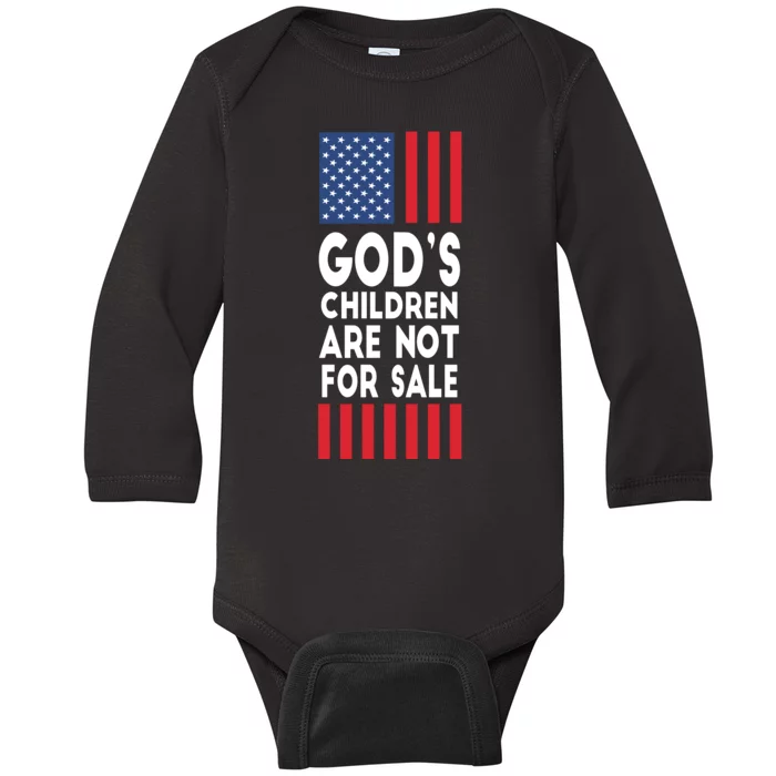 Gods Children Are Not For Sale Funny Political Baby Long Sleeve Bodysuit