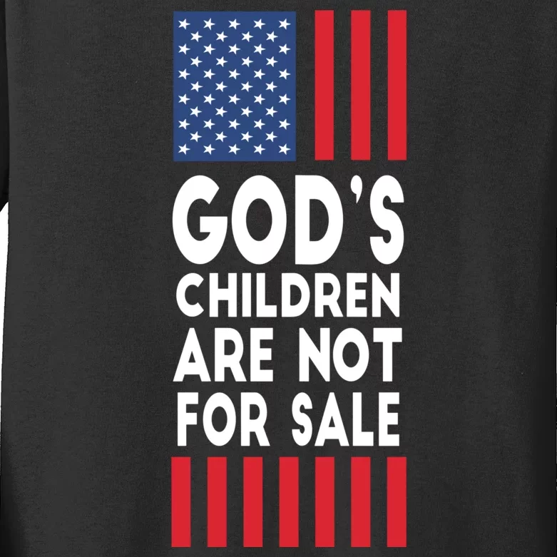 Gods Children Are Not For Sale Funny Political Kids Long Sleeve Shirt