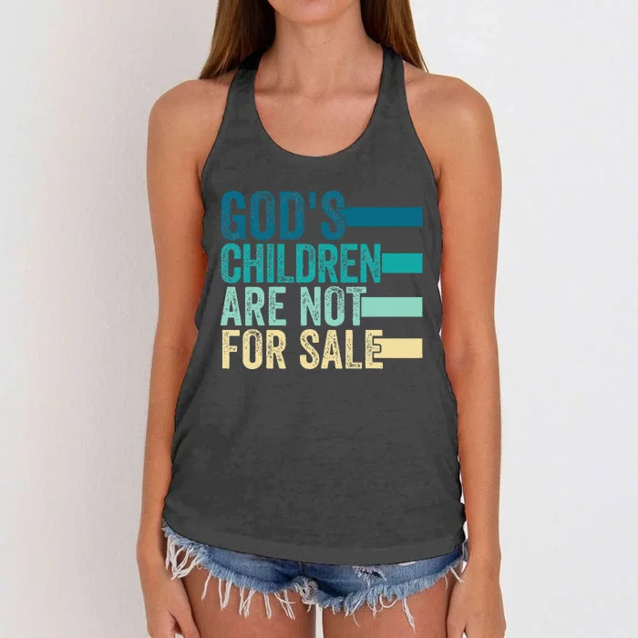 Gods Children Are Not For Sale Funny Quote Women's Knotted Racerback Tank