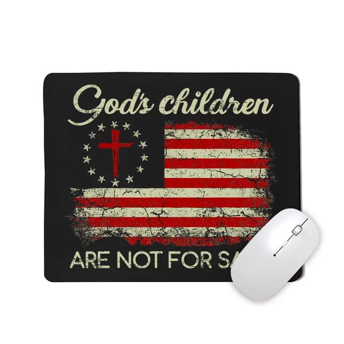 Gods Children Are Not For Sale Christian American Flag Mousepad