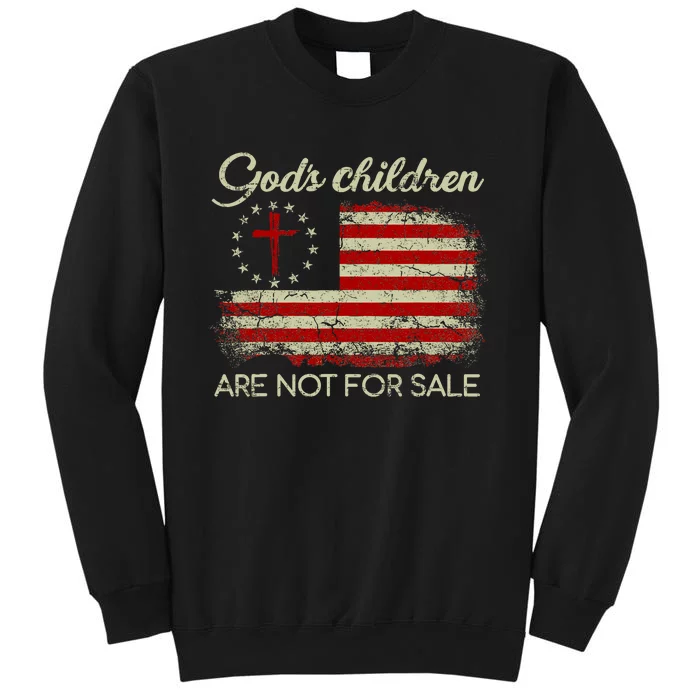 Gods Children Are Not For Sale Christian American Flag Tall Sweatshirt