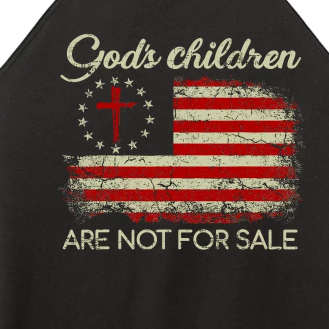 Gods Children Are Not For Sale Christian American Flag Women’s Perfect Tri Rocker Tank