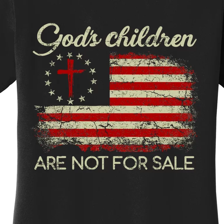 Gods Children Are Not For Sale Christian American Flag Women's T-Shirt