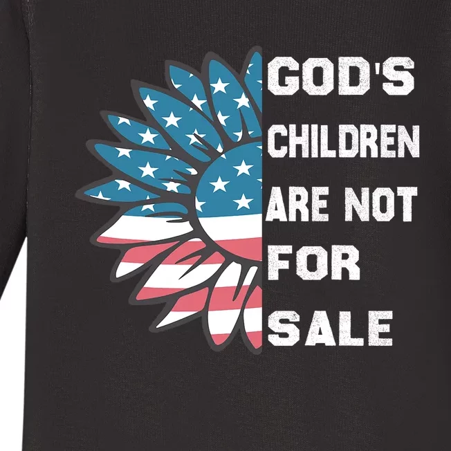 Gods Children Are Not For Sale Sunflower Design Baby Long Sleeve Bodysuit