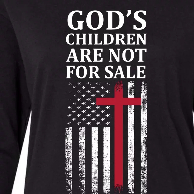 Gods Children Are Not For Sale Funny Political Womens Cotton Relaxed Long Sleeve T-Shirt