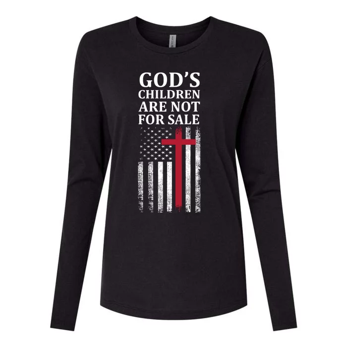 Gods Children Are Not For Sale Funny Political Womens Cotton Relaxed Long Sleeve T-Shirt